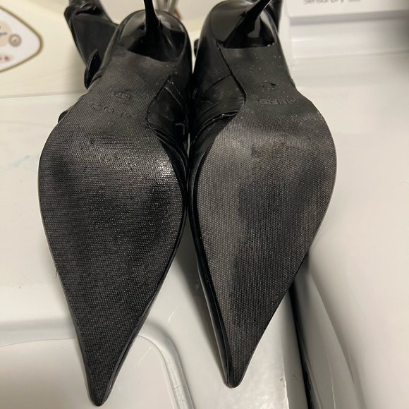 Black Leather Boots with skinny Metal Heel Size 37 - Picture 8 of 10